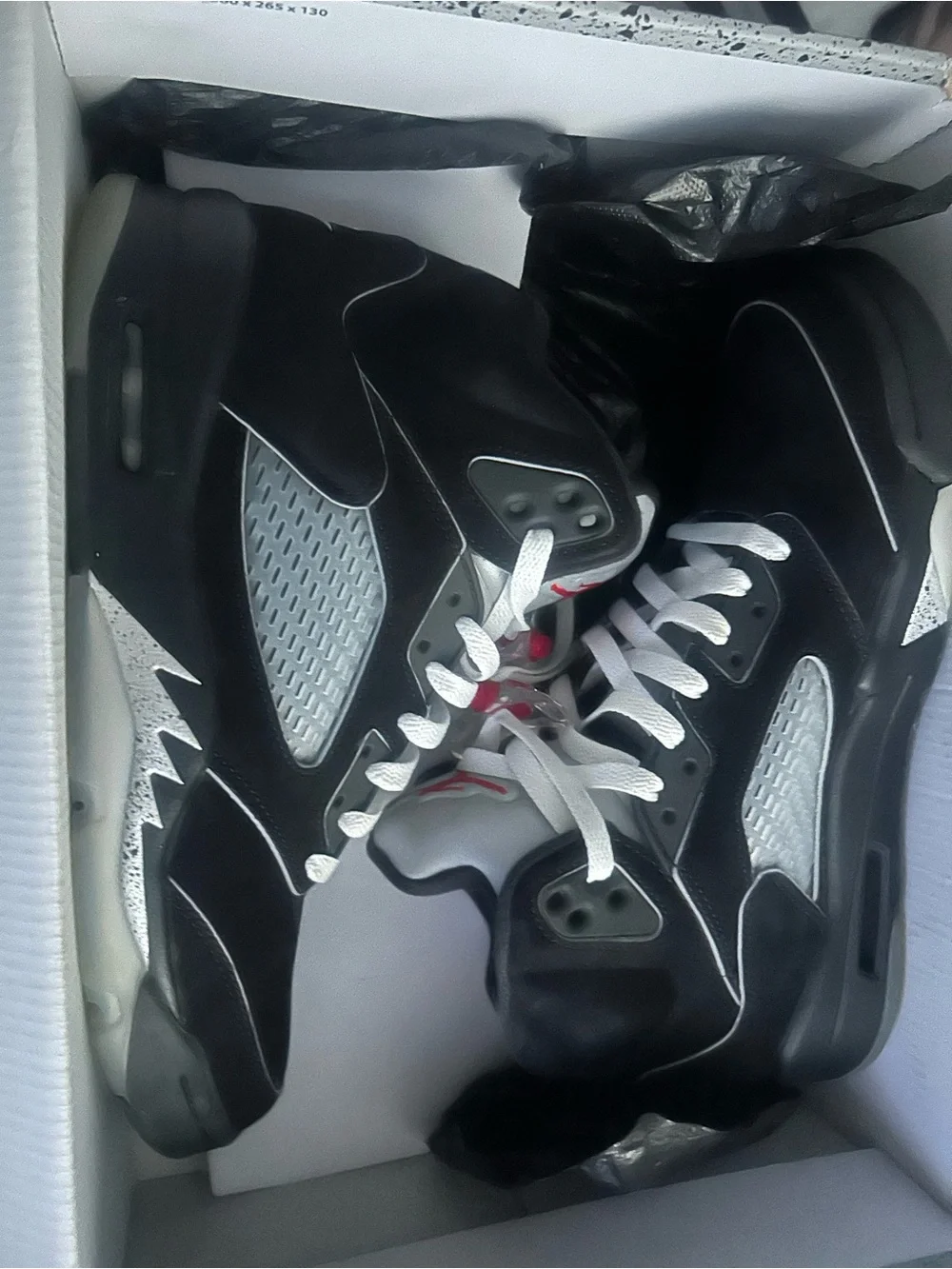 Retro Jordan 5 Reimagined Black metallic size 9.5